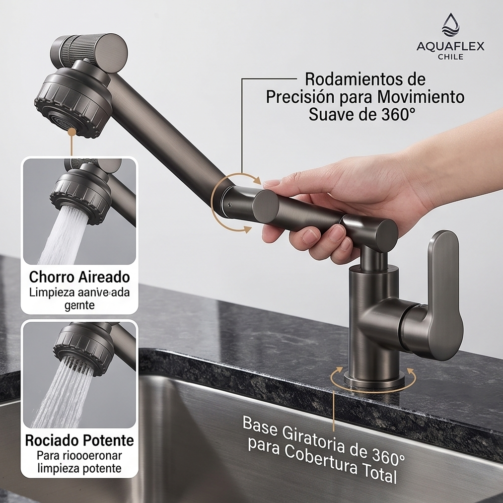 Grifo Flexible 360° (Ahorra Agua y Lava con Facilidad)