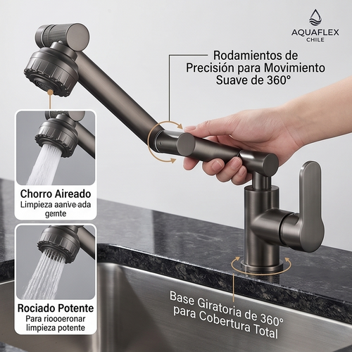 Grifo Flexible 360° (Ahorra Agua y Lava con Facilidad)